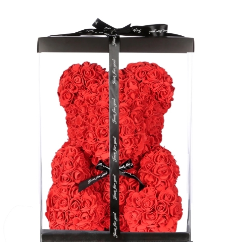 Luxury Red Rose Bear 40cm